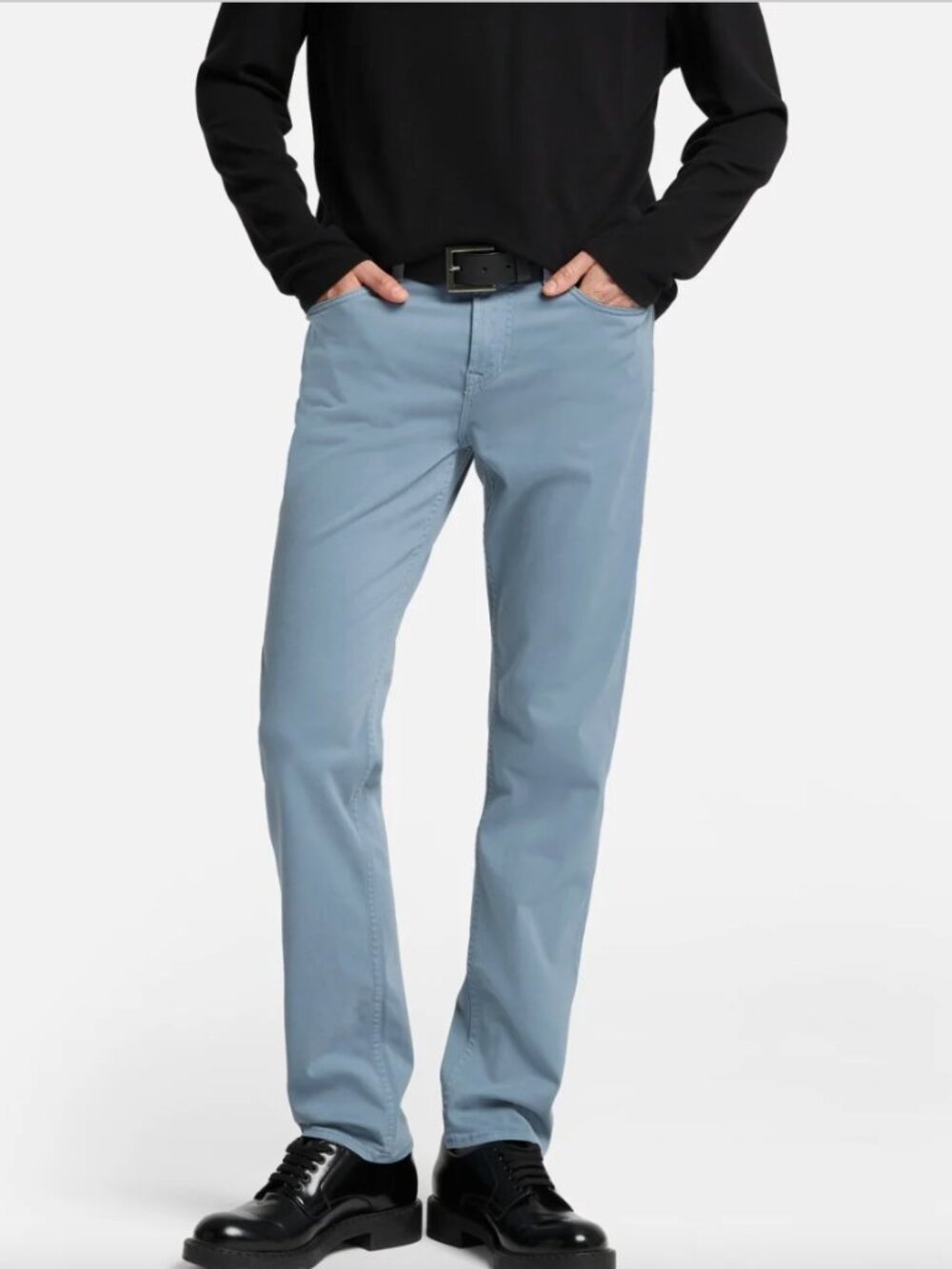 7 FOR ALL MANKIND Slimmy Luxe Performance Plus Pants Mens Size 32 Dusty Blue